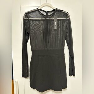 Fashion Nova Charcoal Long Sleeve Dress